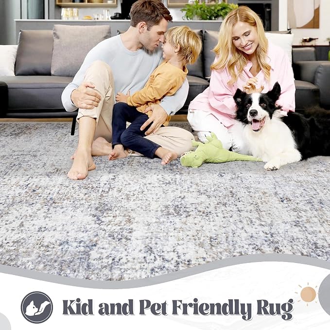 XLUEZ 8x10 Area Rugs for Living Room, Washable Modern Abstract Large Area Rug - Image 3