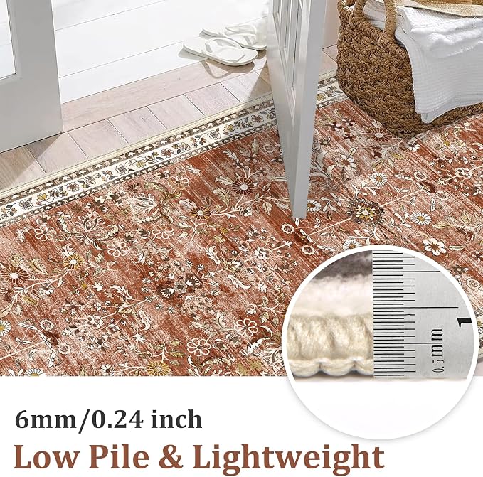 Yamaziot Washable Runner Rug 2x10 – Non Slip Boho Floral Hallway Runner Rug - Image 3