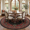 RELEANY Area Rugs Round 7ft Washable Non-Slip, Floral Vintage Distress by RELEANY