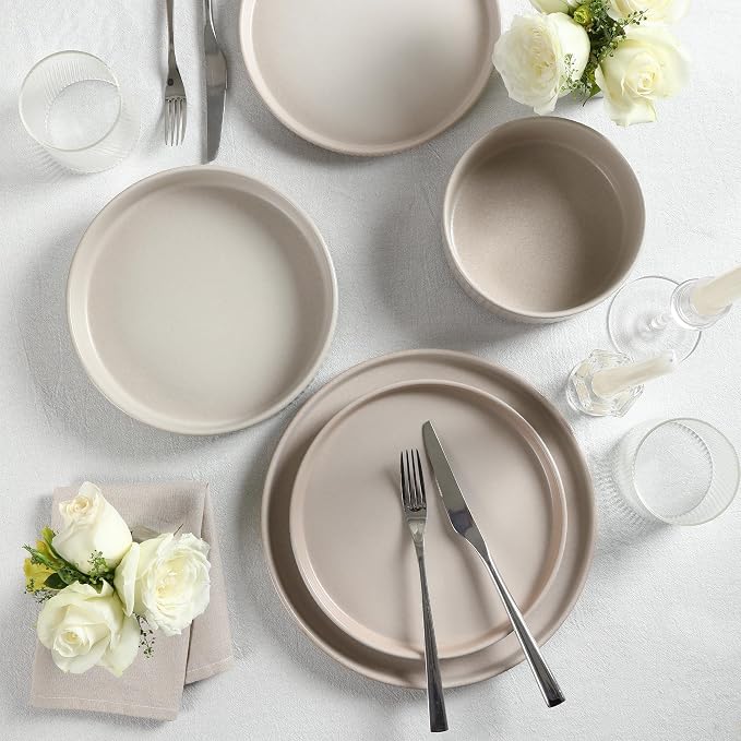 Stone Lain Haven Stoneware 16-Piece Dinnerware Set, Plates and Bowls Sets - Image 4