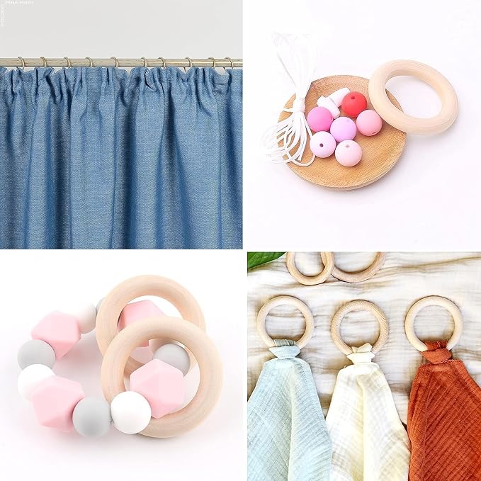 Napkin Rings, Unfinished Wooden Napkin Rings Buckles - Image 4