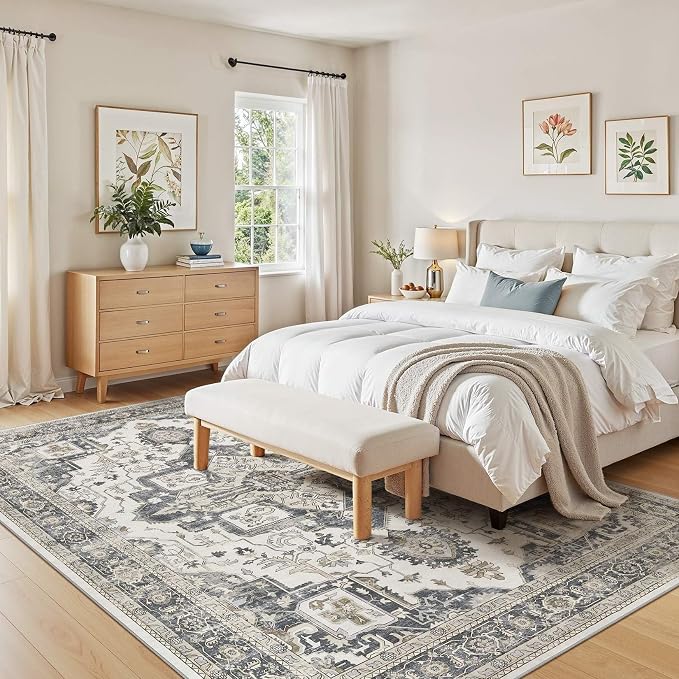 6x9 Washable Area Rugs for Living Room, Large Rug Non Slip Backing Vintage - Image 7