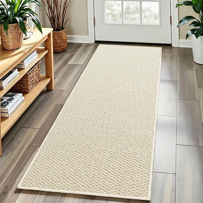 Faux Jute Hallway Runner Rug 2'x6', Washable & Non-Slip, No Odor. Farmhouse by Unknown