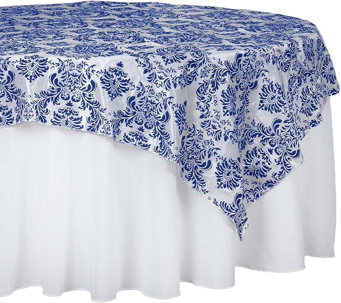 Efavormart Royal Damask Flocking Square Tablecloth Overlay 60"x60" Square - Image 7
