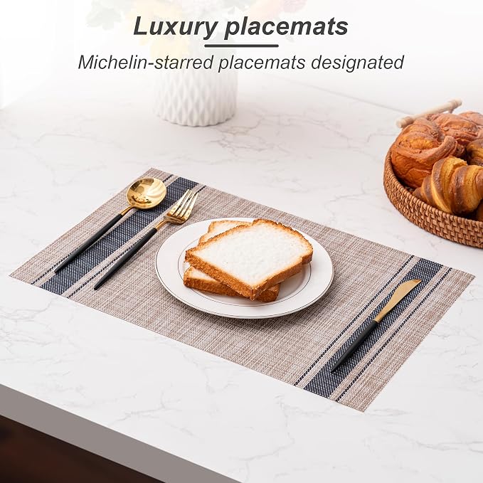 Placemats Set of 4 Washable Indoor | Outdoor Vinyl Place Mats - Image 5