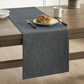 Basic Linen Style Table Runner, 14x72 Inch Charcoal | Mitered Corner Design by ZEEMARTONLINE