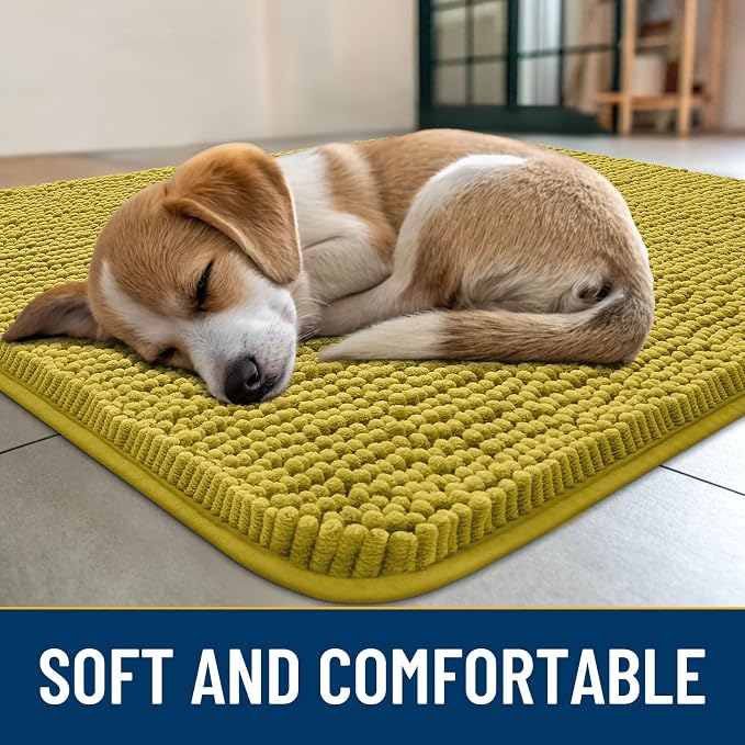 Smiry Dog Door Mat for Muddy Paws 36x24, Absorbent Dirt Trapper, Non-Slip - Image 2