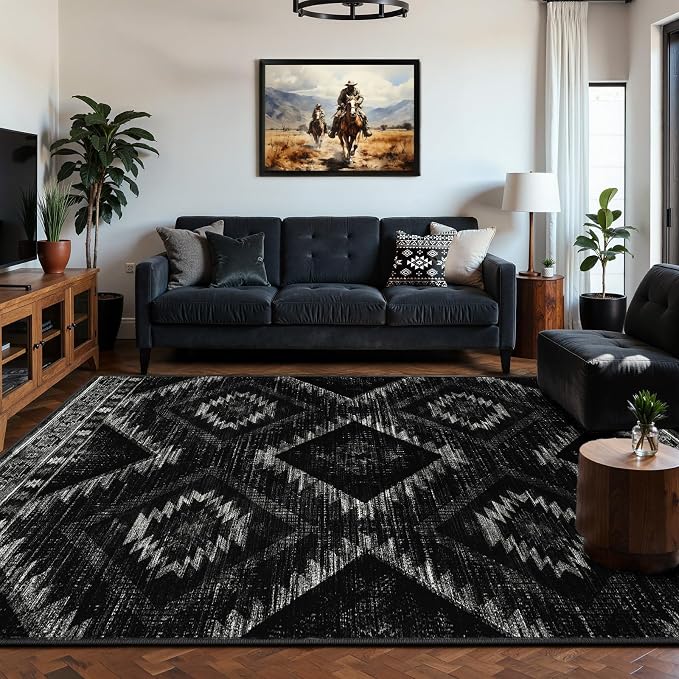 BESTSWEETIE Area Rug 7x9 Rug Machine Washable Non-Slip Low Pile Print Pattern - Image 2