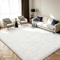 Shag Area Rugs for Bedroom Living Room, 5X8 Ultra Soft White Fluffy Area Rugs by Boshengya