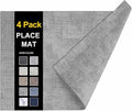 Faux Leather Heat Resistant Placemats 4 Packs, Waterproof Wipeable Dining PU by homing
