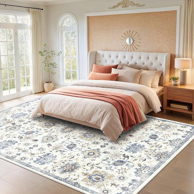 AMADA HOMEFURNISHING Washable Area Rug, Low-Profile Large Area Rug - Image 8