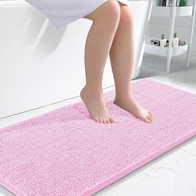 OLANLY Bathroom Runner Rugs 47x24, Extra Soft Absorbent Chenille Bath Rugs by OLANLY