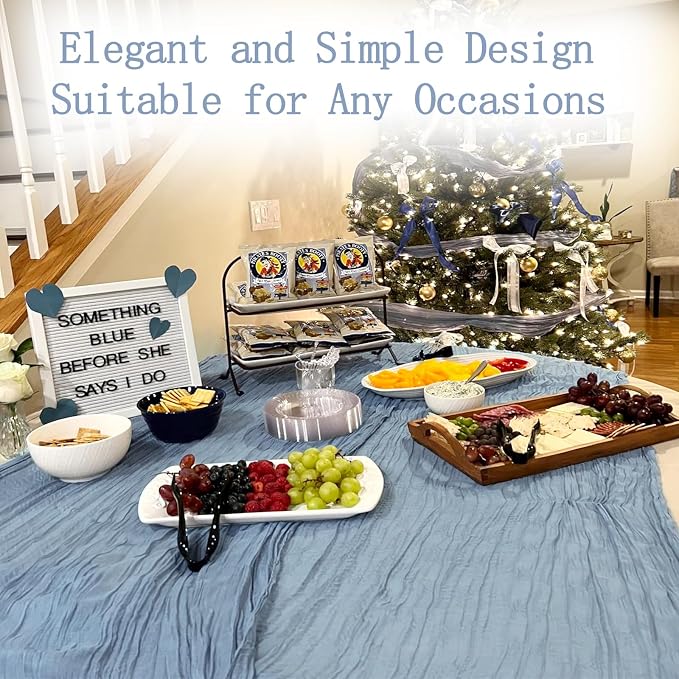 4 Pack Dusty Blue Cheesecloth Table Runner 20 x 120 inch Gauze Table Runners 10 - Image 6