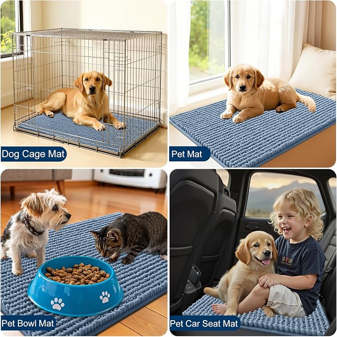 OLANLY Dog Door Mat for Muddy Paws 59x35, Ultra Absorbent Chenille Mud Doormat - Image 7