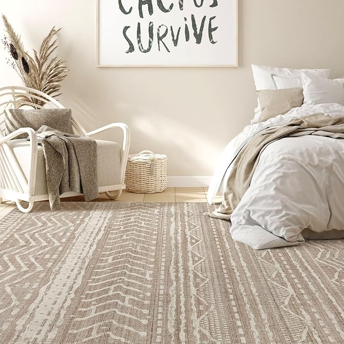 Nakagishi 6x10 Area Rugs Living Room: Washable Boho Large Neutral Soft - Image 8