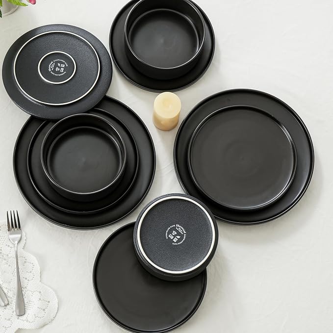 6 Piece Ceramic Plates and Bowls Sets - Image 6