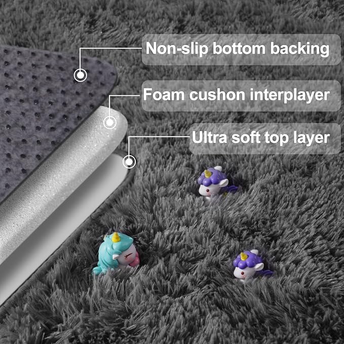 qulint 3x5 Area Rugs for Bedroom, Soft Fluffy Rug for Boys Room Fuzzy Shag - Image 6