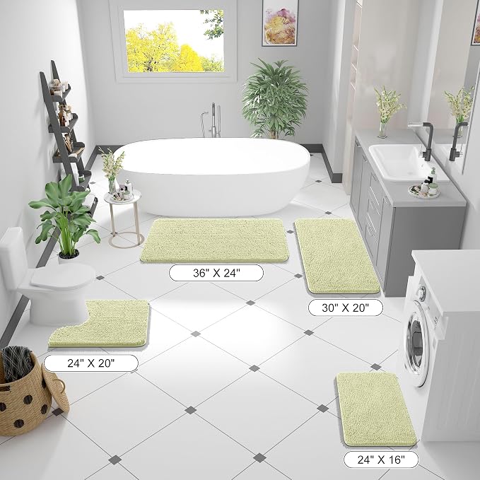 OLANLY Bathroom Rugs 30x20, Extra Soft Absorbent Chenille Bath Rugs, Rubber - Image 2
