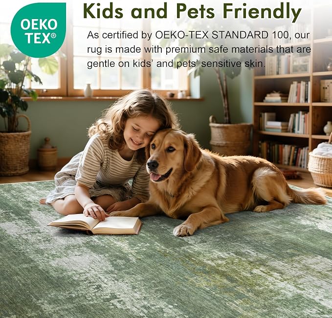 2x6 Ft Washable Runner Rug, Non-Slip Low Pile Hallway Kitchen Area Rug - Image 5