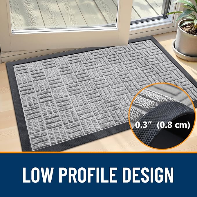 OLANLY Front Door Mat Outside Entrance 33x21, Heavy Duty Sturdy Natural Rubber - Image 5