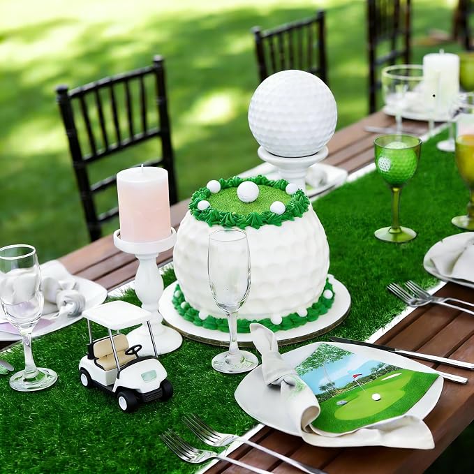 XLX TURF Green Artificial Grass Table Runner 12"x90" Golf Party Decorations | - Image 3