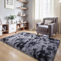 KICHOWUA Thick Area Rug Dark Grey Fluffy Shag 3x5 by KICHOWUA