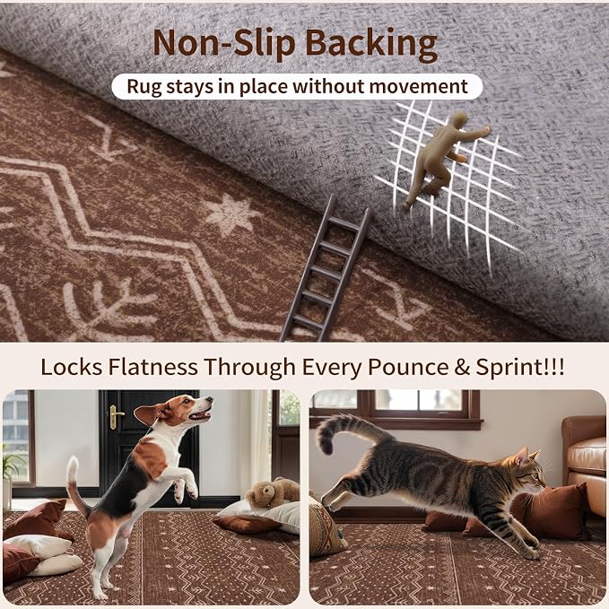 SERISSA Hallway Runner Rug, Soft Low-Pile Geometric Indoor Long Carpet - Image 5
