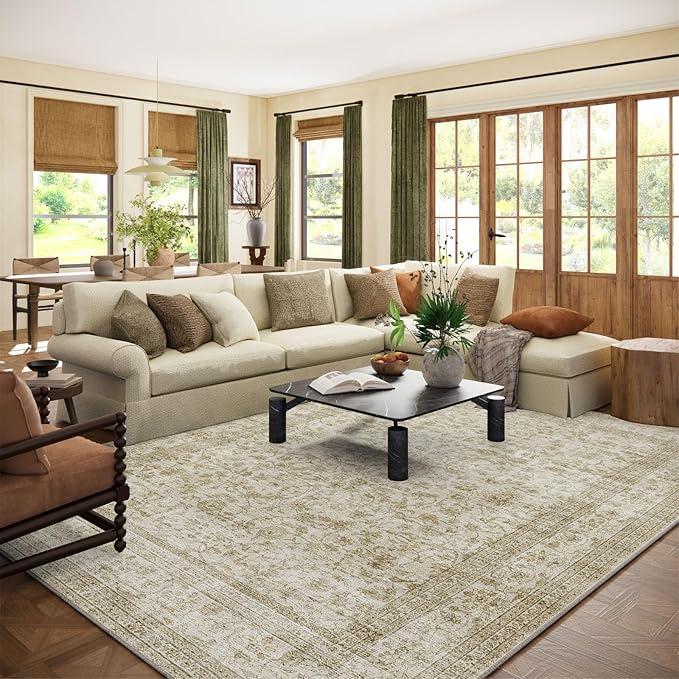10x14 Area Rug Washable Rugs: Large Living Room Rug Stain Resistant Non Slip by palohom