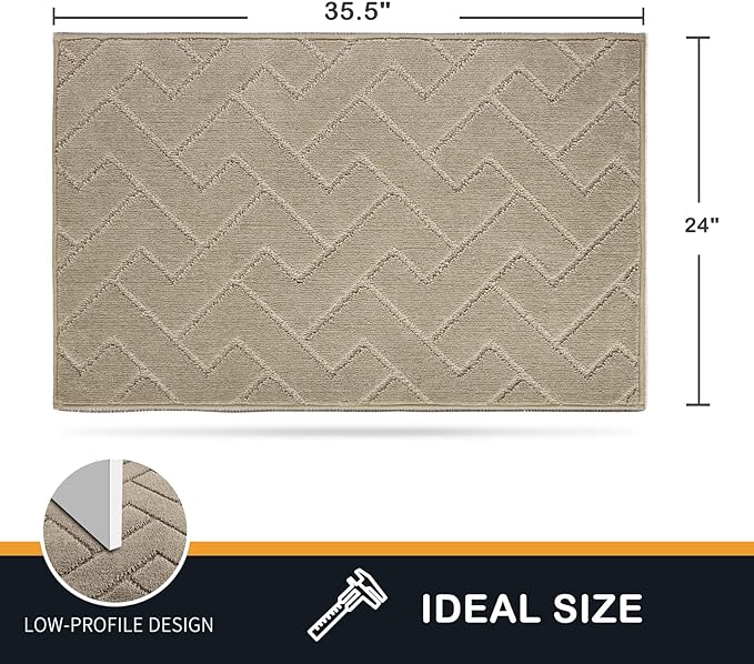 PURRUGS Dirt Trapping Door Mat 24" x 35.5", Non-Slip Machine Washable Entry Rug - Image 2