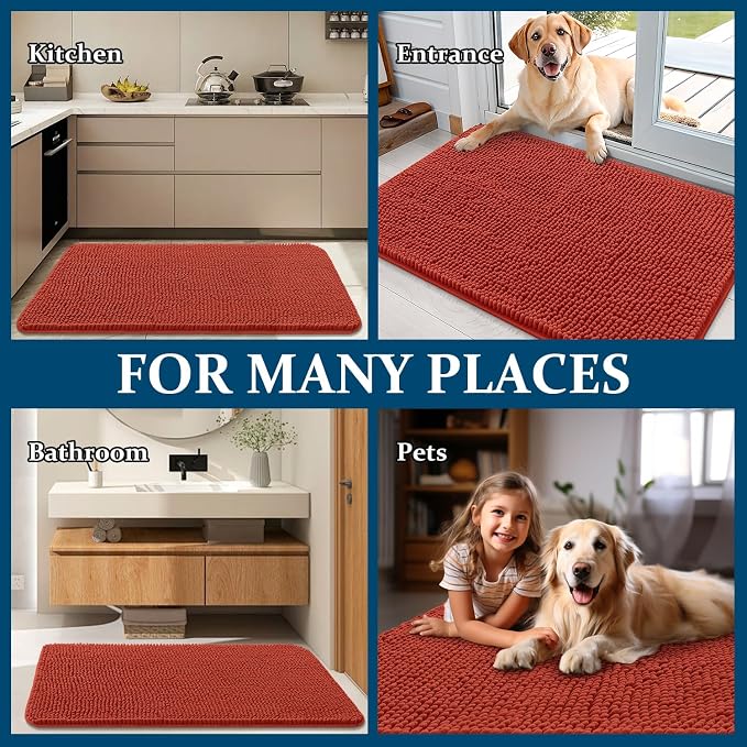 OLANLY Dog Door Mat for Muddy Paws 70x35, Absorbs Moisture and Dirt, Absorbent - Image 8