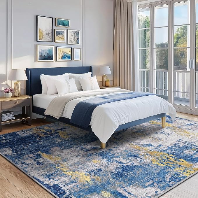 RELEANY Washable Area Rugs 6'x9' Non-Slip Modern Abstract Soft - Image 6