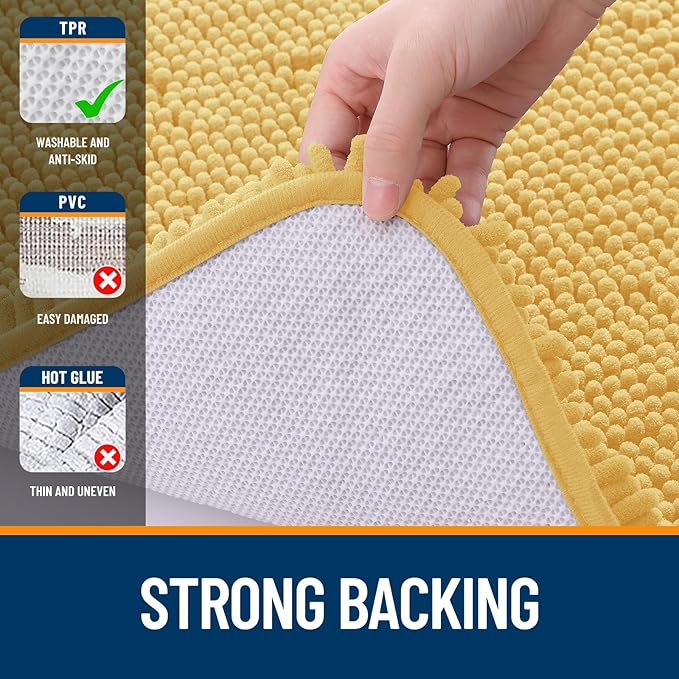 OLANLY Toilet Rugs U-Shaped 24x20, Extra Soft Absorbent Chenille Contour - Image 6