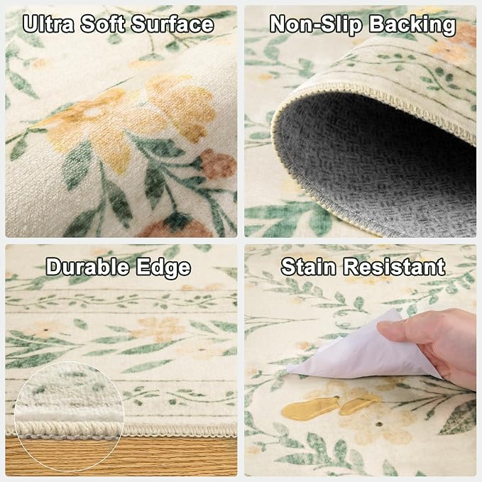 Runner Rug for Entryway: 3x10 Kitchen Rugs Non Slip Washable Ultra-Thin Soft - Image 7