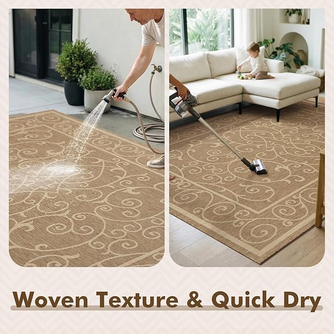 MontVoo-Outdoor Rug-Patio Rug 8x10 ft Polypropylene Indoor Outdoor Rugs Outdoor - Image 4
