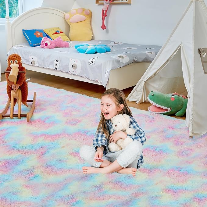 Ultra Soft Rug for Living Room, 6X9 Fluffy Shag Area Rug for Bedroom, Modern - Image 2