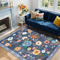 RELEANY Floral 3x5 Area Rugs Washable Print Boho Cute Carpet Non Slip Flower by RELEANY
