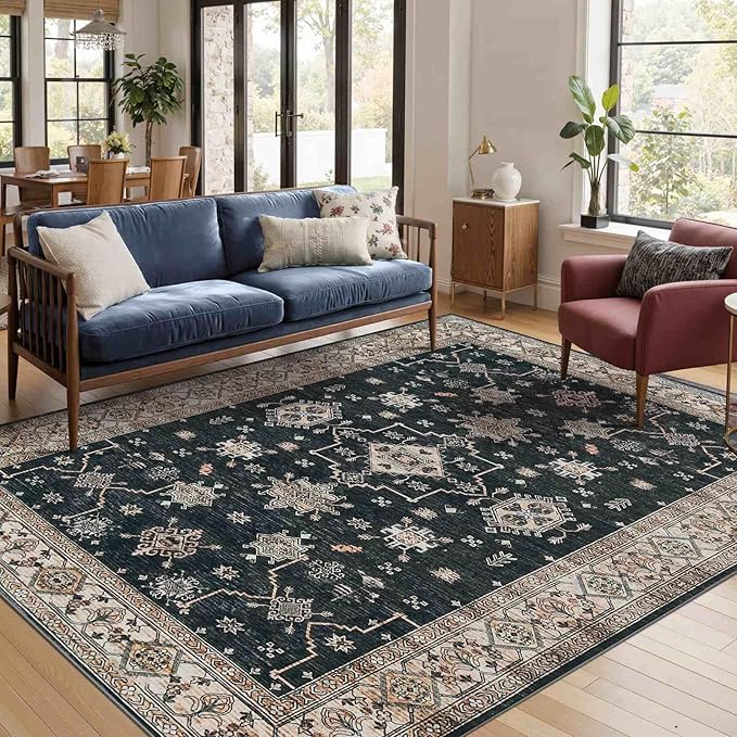 Rugxara Area Rugs for Living Room Bedroom, Washable Rug, Non Slip & Low Pile by Rugxara
