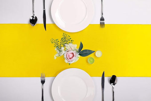 10-Pack Satin Table Runner Yellow 12 x 108 inches Long, Table Runners - Image 2