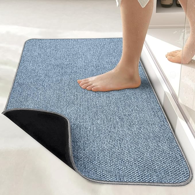 Bosap Bath Mat, Ultra Thin Bathroom Rugs, Rubber Bath Mats by BosapDirect