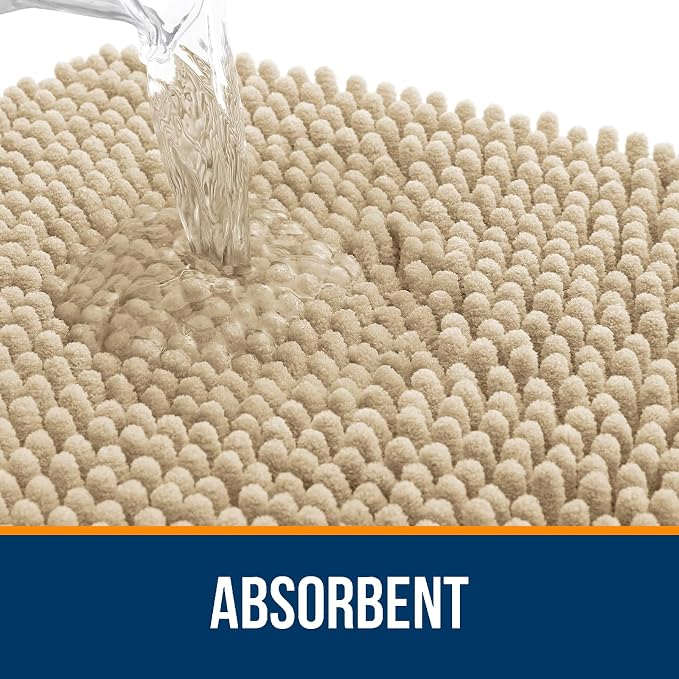 OLANLY Toilet Rugs U-Shaped 24x20, Extra Soft Absorbent Chenille Contour - Image 4
