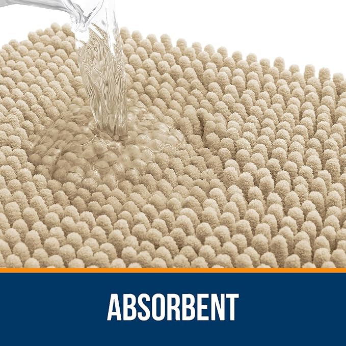 OLANLY Large Bathroom Rugs 45x27, Extra Soft Absorbent Chenille Bath Rugs - Image 4