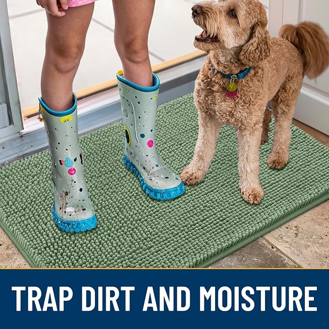 Smiry Dog Door Mat for Muddy Paws 36x24, Absorbent Dirt Trapper, Non-Slip - Image 3