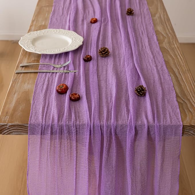 Lilac Cheesecloth Table Runner 120 Inches - Image 4