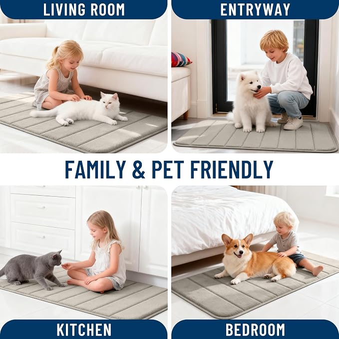 OLANLY Memory Foam Bath Mat 59x35, Super Soft Absorbent Bathroom Rugs, Quick Dry - Image 9