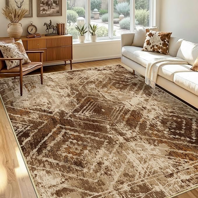 BESTSWEETIE Area Rug 4x6 Rug Machine Washable Non-Slip Low Pile Print Pattern - Image 9