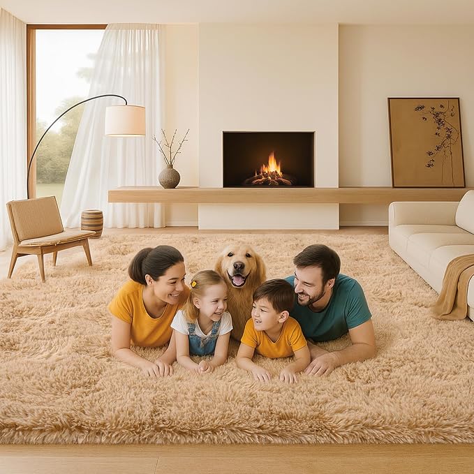 Large 9x12 Area Rug for Living Room, Soft Shag Rugs for Bedroom, Non-Slip Ultra - Image 3