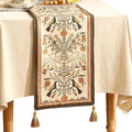 bilin gaier Designer French Linen Long Table Runner, Floral Pattern, Dining by bilingaier