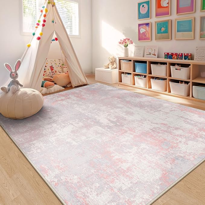RELEANY Washable Area Rugs 6'x9' Non-Slip Modern Abstract Soft - Image 6