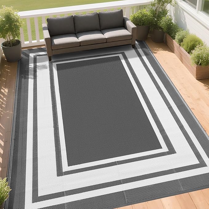 RURALITY Outdoor Rugs 5x8 for Patios Clearance, Waterproof Mats for Porch - Image 3