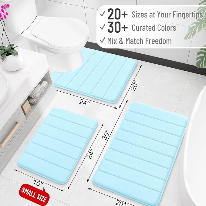 OLANLY Memory Foam Long Bathroom Rugs Runner 47x17, Super Soft Absorbent Bath - Image 2